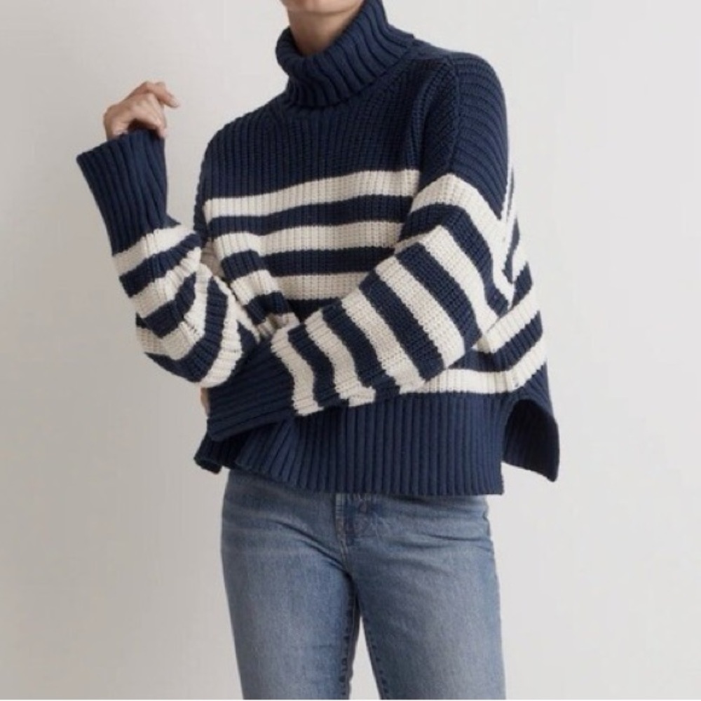 Madewell Blue & White Striped Sweater